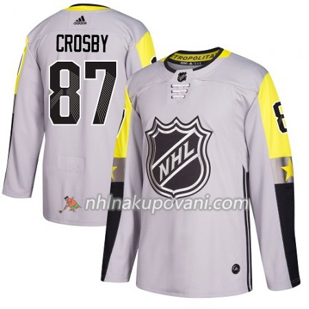 Pittsburgh Penguins Dresy Sidney Crosby 87 2018 NHL All-Star Metro Division Adidas Šedá Authentic - Pánské Pittsburgh Penguins Dresy Sidney Crosby 87 2018 NHL All-Star Metro Division Adidas Šedá Authentic - Pánské